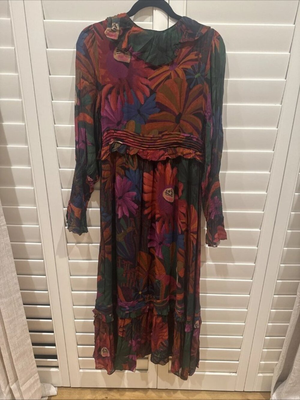 Farm Rio Bird Flowers Maxi Dress Women's Size Medium NWT - Picture 4 of 5